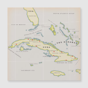 Magnétique Carte illustrée de Cuba