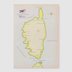 Magnétique carte illustrée de la Corse