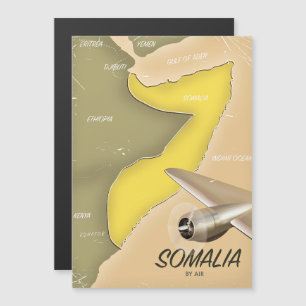 Magnétique carte illustrée de la Somalie