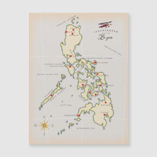 Magnétique Carte illustrée de Luzon Philippines