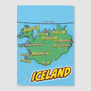 Magnétique Carte illustrée de New York dans le style Pop Art