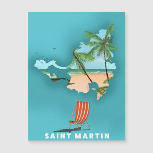 Magnétique Carte illustrée de Saint-Martin.