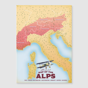 Magnétique Carte illustrée des Alpes