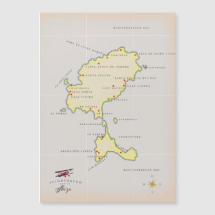Magnétique Carte illustrée d'Ibiza