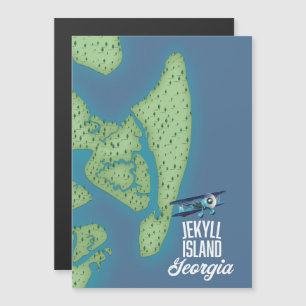Magnétique Carte Jekyll Island Georgia États-Unis