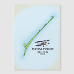 Magnétique Carte Ocracoke Caroline du Nord États-Unis