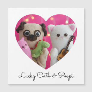 Magnétique Carte photo de coeur minimaliste élégant