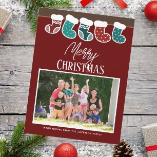 Magnétique Carte photo de la famille de Noël à coller les bas
