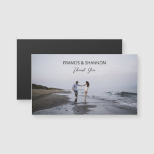 Magnétique Carte pliée de remerciement de mariage avec photo