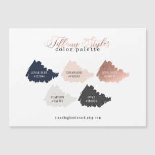 Magnétique Carte rose Gold Marine Blue & Pink Color Palette