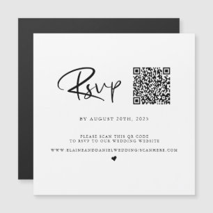 Magnétique Carte RSVP QR Code noir et blanc