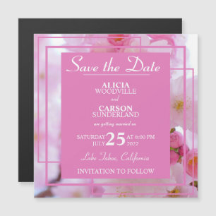 Magnétique Cherry Blossom's Save the Date Invitation magnétiq