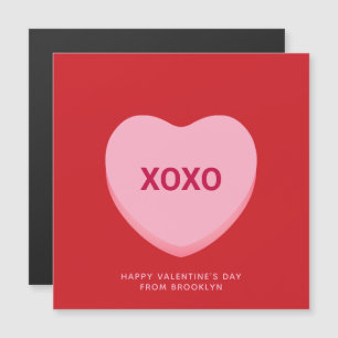 Magnétique Coeur de conversation rose rouge XOXO carte Saint 