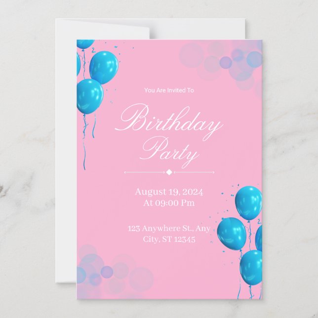 Magnétique Custom Birthday Invitation Card (Recto)