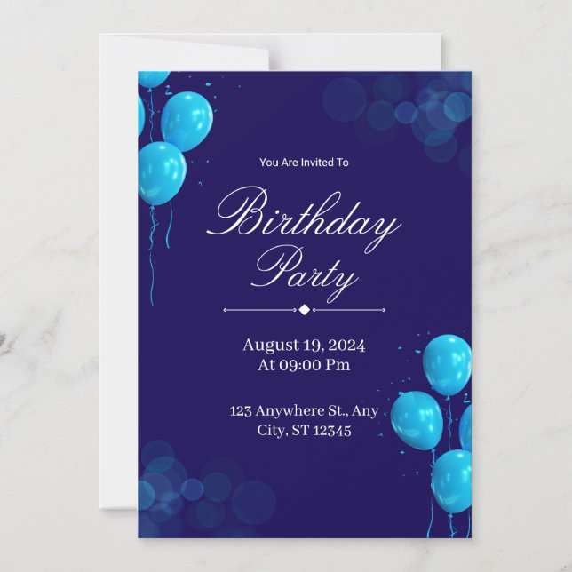 Magnétique Custom Birthday Invitation Card (Recto)