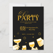 Customizable Dinner Party Invitation Card