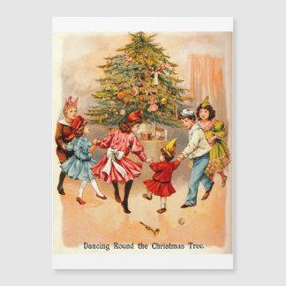 Magnétique Danser autour de la carte de Noël Tree Holiday Car