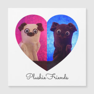 Magnétique Double Duo Split Photo Hearts Besties Carte magnét