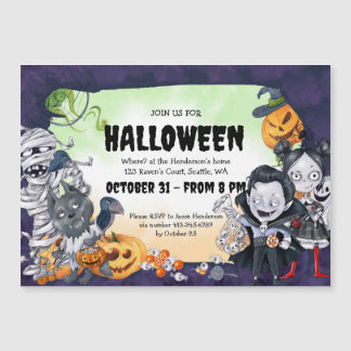 Magnétique Éffrayante Mignonne Halloween Party Invitation mag