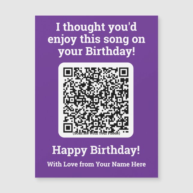 Magnétique Envoyer une chanson par QR Code sur une carte magn (Devant)