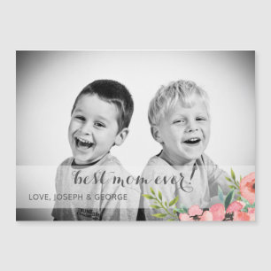 Magnétique Fleurs d'aquarelle Carte photo de la Fête des mère