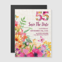 Fleurs de lin 55 ans Invitation 55e anniversaire E