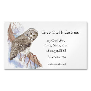 Magnétique Grey Owl Industries Oiseau et Carte de visite