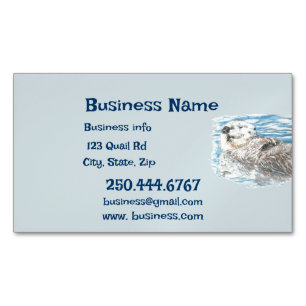Magnétique Happy Otter Animal Business Logo Carte de visite