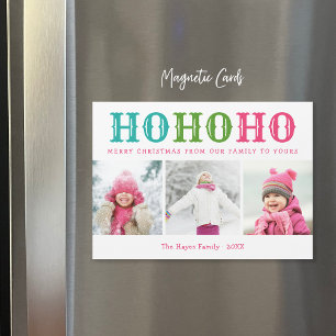 Magnétique Ho Ho Ho   3 Photo Collecte Carte de vacances magn