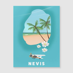 Magnétique Île des Caraïbes Nevis Carte illustrée.