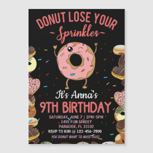 Magnétique Invitation Anniversaire 9 Ans Donut Ne Perds Pas T