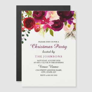 Magnétique Invitation de la fête de Noël : Boho rouge de Bour