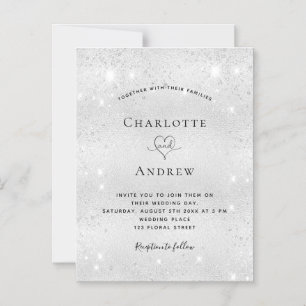 Magnétique Invitation de mariage aimantée avec paillettes d'a