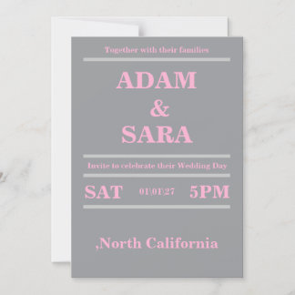 Magnétique Invitation de mariage en typographie grasse en let