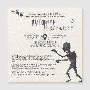 Magnétique Invitation du Costume d'Halloween
