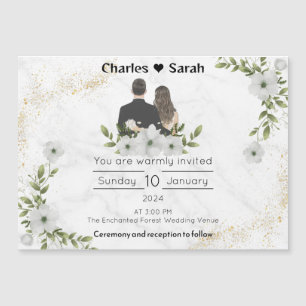 Magnétique Invitation mariage Blooms : Un conte de fées flora