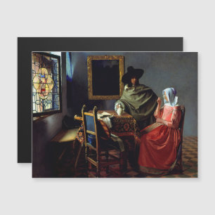Magnétique Johannes Vermeer - Le verre de vin carte magnétiqu