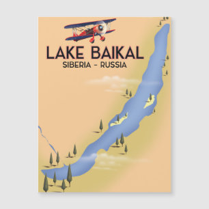 Magnétique Lac Baïkal Sibérie Affiche de voyage russe Carte