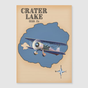 Magnétique Lac Crater Oregon États-Unis carte vintage