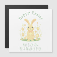 Lapin De Pâques Et Oeufs D'Or Professeur Carte Mag