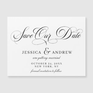Magnétique Mariage élégant Enregistrer la date Carte magnétiq
