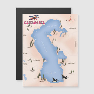Magnétique Mer Caspienne Style Vintage Carte poster voyage