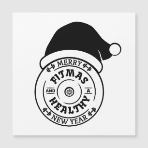Magnétique Noël Joyeux Fitmas et la carte de Nouvel An Healty