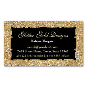 Magnétique Parties scintillant Gold Elegance Carte de visite 