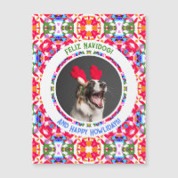 Photo personnalisée Chien de Noël Maman Papa Carte