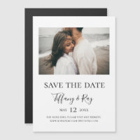 Simple Élégant Enregistrer La Date Invitation Magn