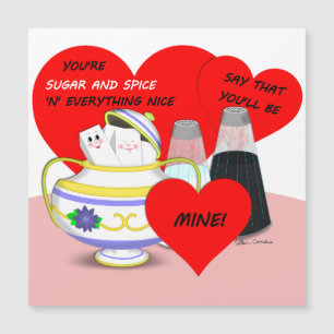 Magnétique Sucre et Épice - Art de carte de la Saint-Valentin