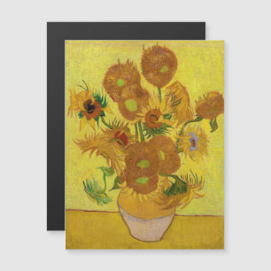 Magnétique Van Gogh - Vase avec 15 tournesols Carte magnétiqu