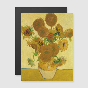 Magnétique Van Gogh - Vase avec 15 tournesols Carte magnétiqu