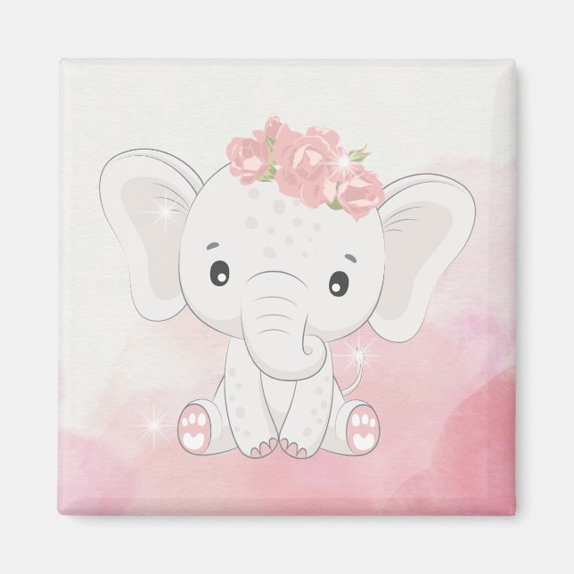 Magnetize Memories: Adorable Elephant Keepsake Magnet (Front)